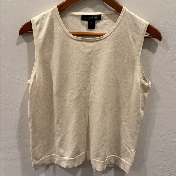August silk sweater silk blend tank size xl - Picture 1 of 5